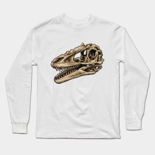 Dinosaur Skull Alioramus Sticker Long Sleeve T-Shirt